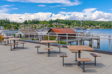 Gig Harbor landscape and boats Washington state.