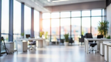 Beautiful Blurred Background of a Modern Office. Made with Generative AI Technology
