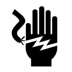 Electrical Hazard Black Icon,Vector Illustration, Isolate On White Background Label. EPS10