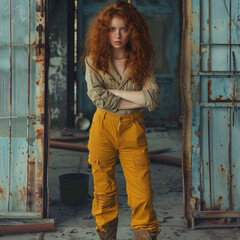 Fototapeta premium AVATAR 01 - RED-HAIRED WOMAN TO BE USED IN BOOKS - IMAGE GENERATED BY A.I