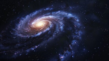 Barred spiral galaxy forming, central bar structure, curving arms, deep space, panoramic view, structured evolution.,