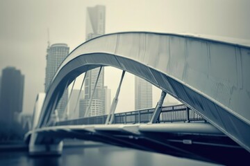 Obraz premium A city bridge with stunning views of the skyline, providing a perfect backdrop for contemplation
