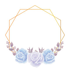 Vector Rose Flower Watercolor Frame Border