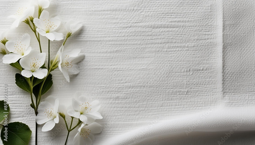 Wall mural white primed cotton canvas texture background - Wall murals