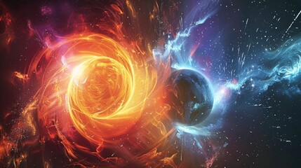 Fototapeta premium Magnetic attraction and repulsion