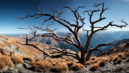 dead tree branches dried tree isolated