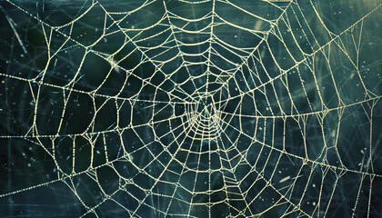 Obraz premium Deception is the web of digital scammers: Illustrate a web spun by a scammer, with unsuspecting victims caught in its threads, symbolizing how scammers trap and deceive others online