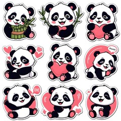 Playful Panda 3D Sticker with Adorable Expression