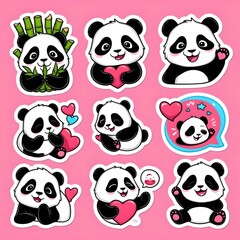 Playful Panda 3D Sticker with Adorable Expression