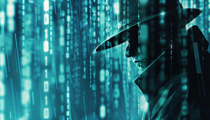 Deception is the camouflage of digital scammers: Depict a scammer blending into a digital background, symbolizing how they disguise themselves to appear trustworthy