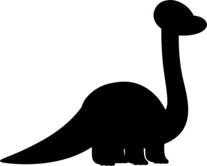 Brachiosaurus Dinosaur Silhouette Vector Isolated on White Background