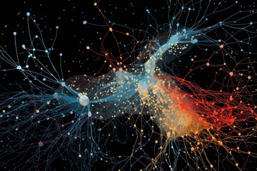 Neural network, visualization, human brain, analog, intricate, detailed, complexity, visual representation, background, cognitive processes, artificial intelligence, machine learning, data processing,