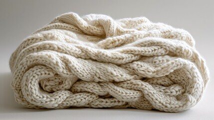 Soft White Knit Blanket.