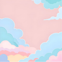 pink background with clouds