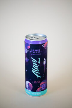 A can of Alani  Nu energy drink 