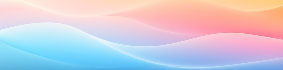 Naklejka premium Banner with abstract gradient of neon pastel azure, neon pastel peach, and white colors, background, wallpaper, backdrop