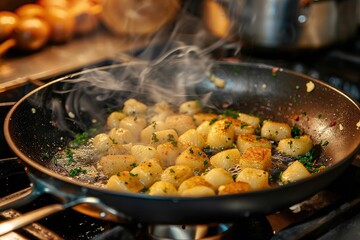 Frying gnocchi