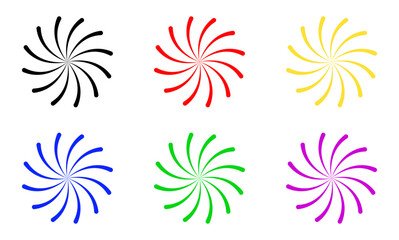 Vector set of colorful swirl symbols.