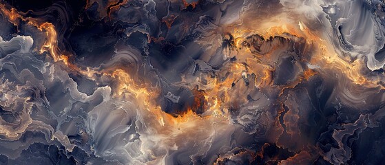 Abstract Marble Pattern with Golden Veins