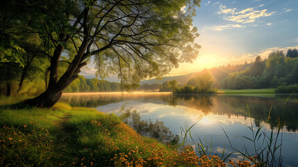 Fototapeta premium relaxing natural landscape 