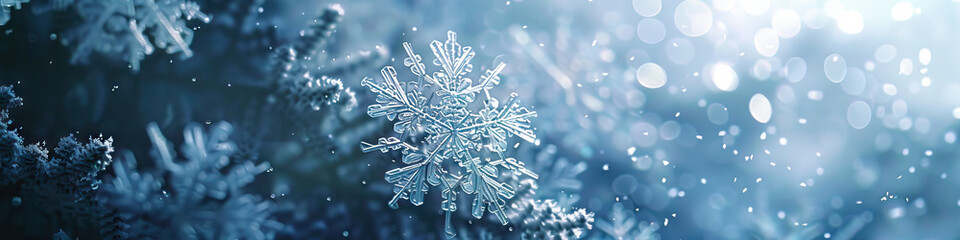 Cold is the whisper of snowflakes falling gently: Depict snowflakes drifting down from the sky, symbolizing the soft and gentle nature of winter snowfall