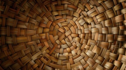 Background of round bamboo wicker basket