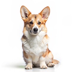 welsh corgi breed dog sitting on a white background