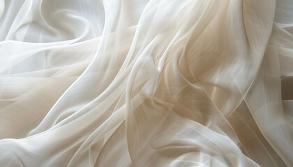 Obraz premium Silk is the delicate, fine texture of a spider's silk: Picture a close-up of silk, with its delicate and fine texture resembling a spider's silk, symbolizing intricacy and beauty