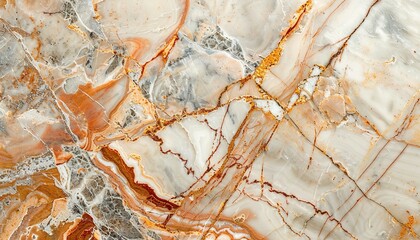 Abstract Marble Pattern with Orange, Brown, and White Swirls