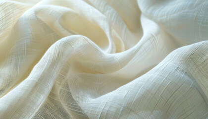 Linen is the crisp, cool texture of summer breeze: Picture a close-up of linen, with its crisp and cool texture symbolizing freshness and lightness.