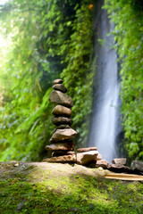 Tukad Cepung Waterfall, at Bangli regency of Bali, with beautiful green nature landscape surroundings