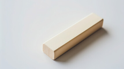 Minimalist Beige Eraser on White Background for Clean Design and Stationery Concepts