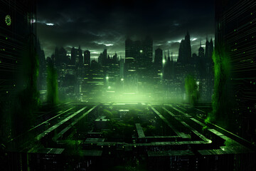 Naklejka premium programming code wallpaper green code