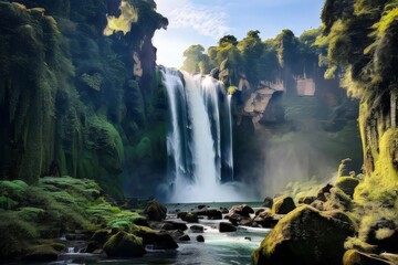 Obraz premium the AI Image Generator, Natural wonders paradise digital painting illustration