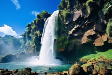 the AI Image Generator, Natural wonders paradise digital painting illustration