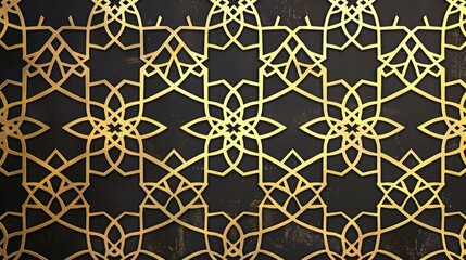 Golden Geometric Pattern on a Black Background