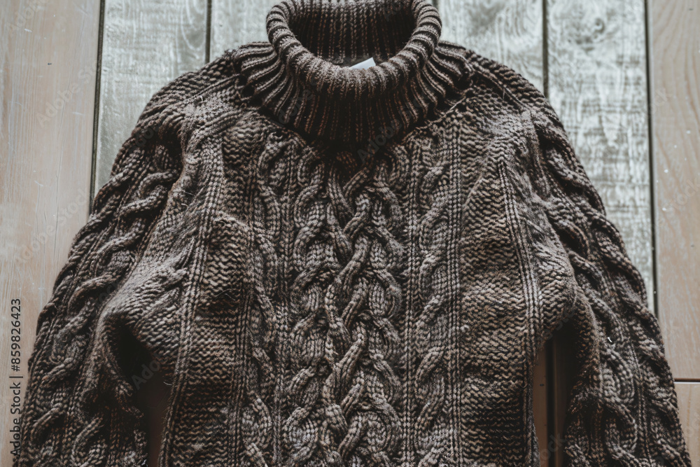 Wall mural a sweater with a turtle neck and a knitted collar