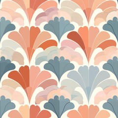 Seamless tiled vintage scallop surface pattern feminine aesthetic 