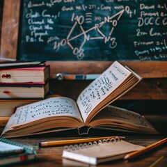 Open Book on Wooden Table