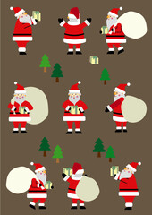 かわいいサンタクロースのイラストセット