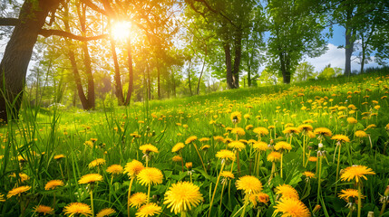 spring flower with tree background