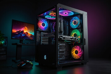 RGB Gaming pc | liqued cooler computers | gaming case | components of a computer | desktop maching | Technology