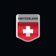 Emblem logo icon switzerland nation flag design vector