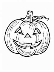 Fototapeta premium An engaging outline of a smiling pumpkin, ideal for children's coloring pages.