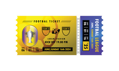 Obraz premium Football sport entry ticket template isolated