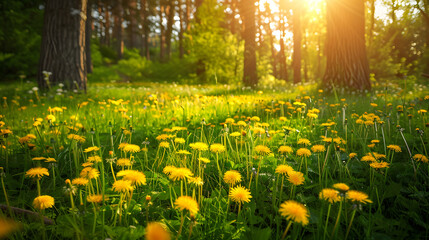 Obraz premium spring flower with tree background