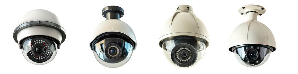 Dome Security Camera, isolated on transparent background