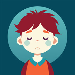 a child with sleepy face