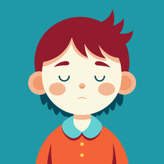 a child with sleepy face