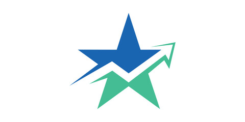 Obraz premium logo design stars and arrows, finance, success, progress, profit, career. logo design template icon, symbol, creative, idea.